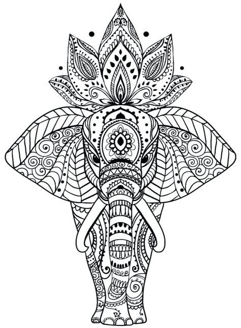 Animal Mandala Coloring Pages Animal Mandala Coloring Pages Best Of Collection Animal Coloring Mandala Printable, Elephant Coloring Page, Design Mandala, Mandalas Painting, Simple Mandala, Mandalas Drawing, Mandala Coloring Books, Printable Adult Coloring Pages, Elephant Tattoos