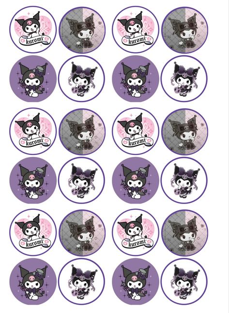 Cute Kuromi Stickers, Kuromi Cupcake Topper Printable, Sanrio Stickers Kuromi, Kuromi Aesthetic Stickers, Stiker Kuromi, Kuromi Sticker, Lion Wallpaper Iphone, Sanrio Stickers, Cupcake Toppers Free