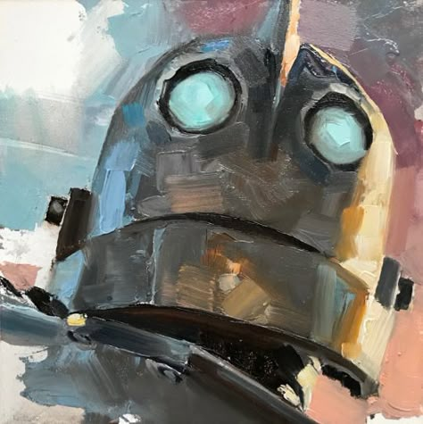 Robot Painting, Iron Giant, The Iron Giant, Fashion Painting, Chiaroscuro, Digital Art Tutorial, Painting Style, Character Drawing, Art Sketchbook