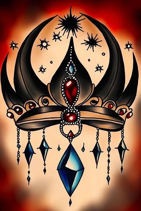 Tattoo idea: tattoo sketch crown with stars and moon and jewels tat 1 Idea Tattoo, New Tattoo Designs, 3 Tattoo, Tattoo Sketch, Top Tattoos, Crown Jewels, Tattoo Idea, Tiny Tattoos, Tattoo Sketches