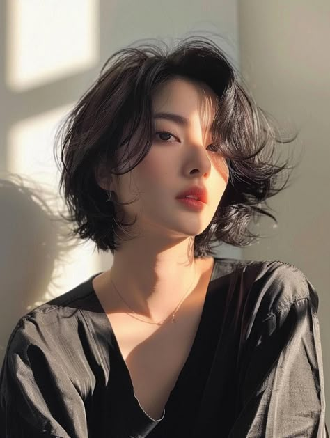 Korean Bob Haircuts: Effortless Style and Elegance Short Hair Korean Style Round Face, Korean Short Hair Bob, Short Korean Haircut, Short Hairstyle Women Korean, Boy Cut For Women, Korean Hair Styles, Hair Drawing Tutorial, Thick Hair Bob Haircut, Korean Bob