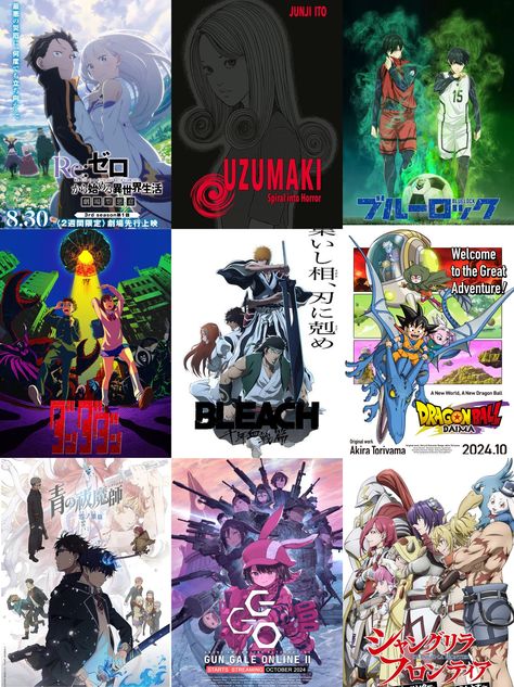 Top 9 Anime Releasing in October 2024 Trailers and Release Dates: https://animeking.in/top-15-upcoming-anime-for-fall-2024/ Upcoming Anime, Anime Release, New Dragon, Junji Ito, Greatest Adventure, Fall 2024, Original Work, Dragon Ball, New World