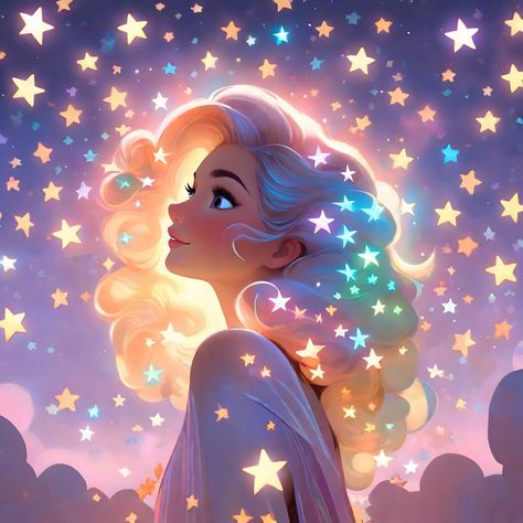 Star Woman Art, Stars As People Drawing, Stars Illustration Art, Looking At Stars Illustration, Galaxy Girl Art, Space Girl Art, Star Goddess Fantasy Art, Artsy Background, Star Illustration