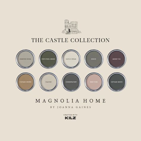 Joanna Gaines Castle Collection, Magnolia Castle Collection, Magnolia Castle, Castle Renovation, Joanna Gaines Home Decor, Paint Pallette, Joanna Gaines Paint, Castle Collection, Magnolia Paint