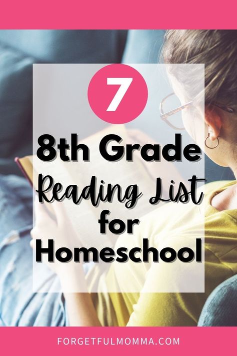 Here is a great 8th grade reading list for homeschool students, and public school students alike. Homeschool 8th Grade, 8th Grade Reading List, 8th Grade Reading, Homeschool Advice, Reading Curriculum, Homeschool Tips, 9th Grade, Homeschool High School, Homeschool Planning