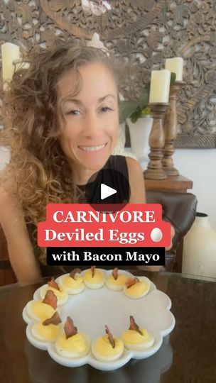 6.1K views · 1.4K reactions | My Carnivore Deviled Eggs are a hit! 🐣

Perfect for your holiday parties, too! 

Comment EGGS and I’ll send you the link 🙌

#eggs #deviledeggs #food #recipe #easyrecipe #foodblogger #holidayrecipes #holidays #carnivore #carnivorediet #lowcarb #keto #ketodiet #ketogenic #mariaemmerichrecipe #foodie #mariaemmerich @mariaemmerich | Maria Emmerich’s Recipes Keto Egg Recipes, Keto Egg Recipe, Keto Clean Eating, Maria Emmerich, Carnivore Diet Recipes, Bacon Deviled Eggs, Carnivore Recipes, Keto Carnivore, Keto Appetizers