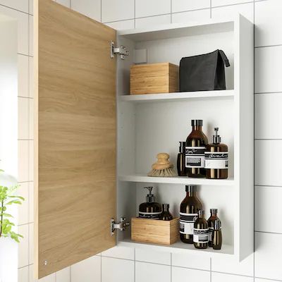 ENHET Bathroom Cabinets - IKEA CA Ikea Enhet, Cabinets Ikea, Plastic Foil, Small Toilet, Bathroom Wall Cabinets, White Doors, High Gloss White, Bathroom Cabinets, Mirror Cabinets