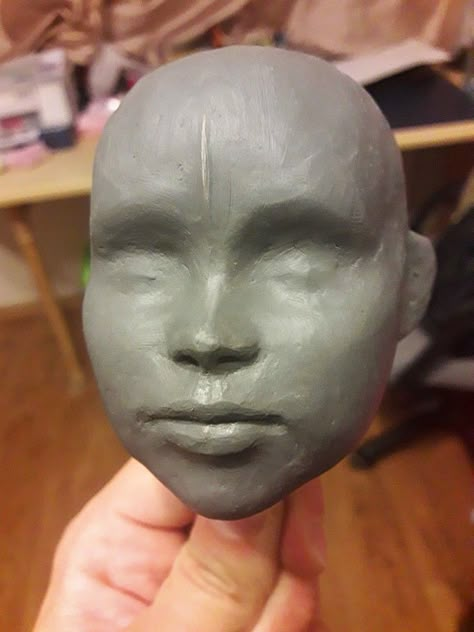 Human Face Sculpture, Sculpture Face Clay, Clay Heads Sculpture, How To Make A Person Out Of Clay, How To Sculpt A Face, Clay Face Sculpture Sculpting Tutorials, Face Sculpting Clay, Sculpting A Face, Sculpting Faces Clay