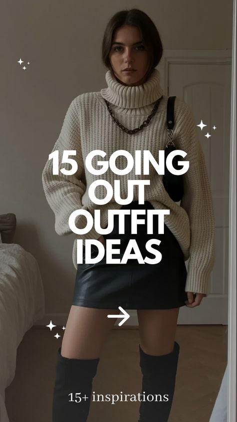 Going out outfit ideas,Woman in leather skirt and sweater combo Going Out Outfit Ideas, Going Out Outfit, A Night To Remember, Night On The Town, Going Out Outfits, Night Out, Going Out, Outfit Ideas, Turn Ons