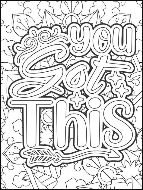 Affirmative Quotes, Quotes Good Vibes, Adult Coloring Books Swear Words, Inspirational Quotes Coloring, Quotes Good, Free Adult Coloring Printables, Family Coloring Pages, Motivational Typography, Adult Coloring Books Printables