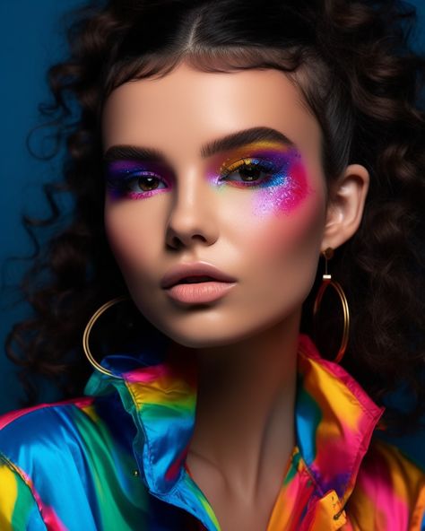 colorful image, makeup Media Makeup, Beauty Shoot, Neon Lights, Neon Lighting, Diy Paper, Neon, Media, Makeup, Beauty