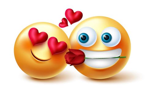 Emoji Couple, Valentine Emoji, Emoji Illustration, Rose Emoji, San Valentin Vector, Valentine Vector, Valentine History, Emoji Valentines, Valentines Day Memes