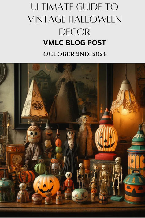 Revive the nostalgia of Halloween with vintage decor! From eerie paper mache lanterns to classic die-cut decorations, these unique collectibles bring charm to any spooky setup. Group similar items, use soft lighting to create atmosphere, and preserve your treasures by avoiding direct light and storing them carefully. Create a Halloween that’s both a blast and a blast from the past! #VintageHalloween #HalloweenDecor Paper Mache Lanterns, Victorian Halloween Decorations, History Of Halloween, Vintage Halloween Decor, Victorian Halloween, Cat Motif, Halloween Collectables, Log House, Vintage Halloween Decorations