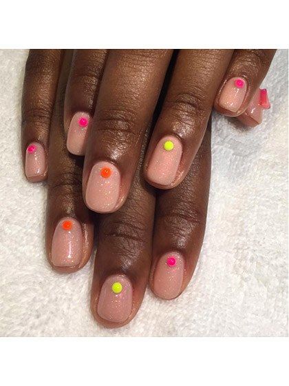 Sns Nails Colors, Neon Nail Art, Nail Polish Colors Fall, Nail Art Pictures, Simple Nail Art, Happy Nails, Nice Nails, Dots Nails, Best Nail Polish