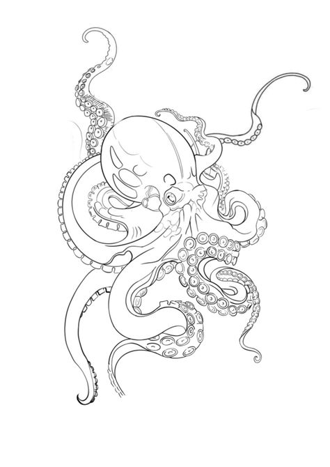 Octopus Tattoo Stencil, Octopus Line Drawing, Sketch Octopus, Octopus Stencil, Camper Painting, Octopus Outline, Tattoo Lining, Drawing Octopus, Octopus Coloring