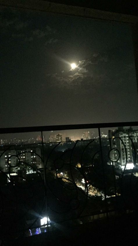 Night sky Night Sky From Balcony, Guwahati Night View, Balcony Night Aesthetic, Night Balcony View, Delhi Night View, Delhi Night Life, Night Balcony, View At Night, Rainy Sky