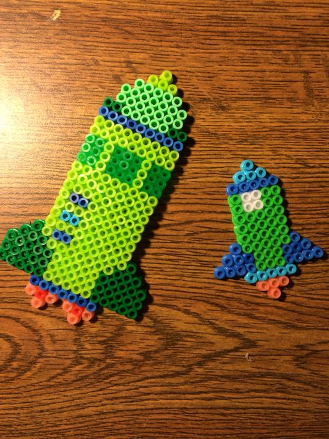 Small and larger rocket Perler Creations, Diy Perler Bead Crafts, Hama Bead, Beads Ideas, Beads Craft, Melty Beads, Diy Perler Beads, Ideas Minecraft, Melting Beads