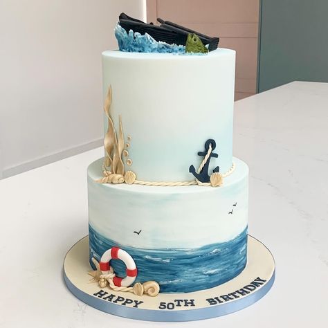 When the cake is so heavy you can’t even get a good photo 😆 A very heavy, nautical themed celebration cake for a joint 50th celebration last weekend @avalonhousehotel Castlecomer. The cake also featured a handmade Currach boat and I was delighted to see the real deal outside when delivering! Such a stunning piece of craftsmanship! (Swipe ⬅️ to see) Cake flavours were my ever popular Belgian Chocolate Biscuit cake and classic Vanilla & Strawberry on top! 👌 If you’re looking for a custo... 75 Birthday Cake, Cake Flavours, Fishing Cake, Boat Cake, Chocolate Biscuit Cake, Boat Theme, Nautical Cake, Good Photo, Celebration Cake