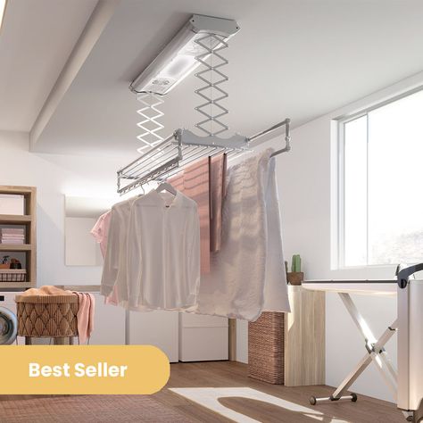 Wall Mounted Drying Rack, Laundry Rack, Ventilation Fans, Clothes Drying Racks, Ventilation System, Laundry Room Design, Drying Clothes, Drying Rack, Clothes Line