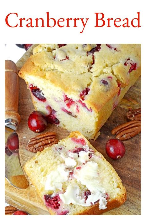 Cranberry Bread from Platter Talk is a no-knead artisan bread that is perfect for the fall holidays. Cream Cheese Cranberry Bread Recipe, Cranberry Cream Cheese Bread, Cranberry Cream Cheese Loaf, Cream Cheese Cranberry Bread, Cream Cheese Cranberry Loaf, Cranberry Bread Recipes Easy, Cranberry Pecan Bread Recipe, Savory Quick Bread, Pecan Bread Recipe