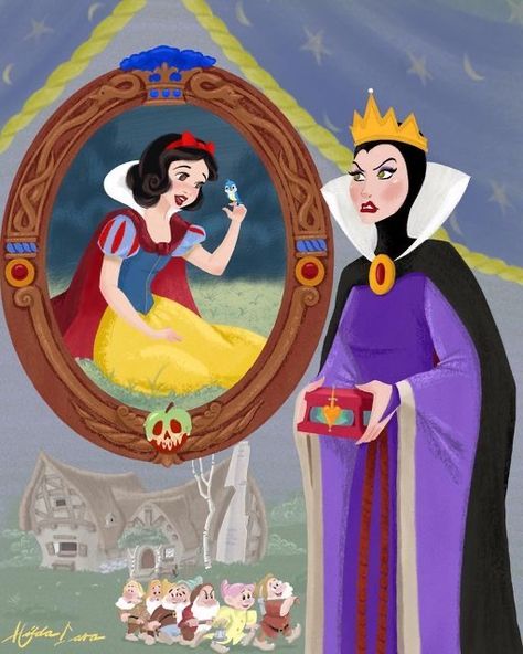 Snow White Art, Disney Female Characters, The Fairest Of Them All, Snow White Seven Dwarfs, Geeky Art, Inspo Art, 7 Dwarfs, Snow White Disney, Disney Fanart