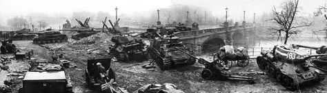 Soviet tanks and other equipment at the bridge over the river Spree near the Reichstag. On this bridge, Soviet troops under fire from the defenders the Germans the Soviet's were going to storm the Reichstag, in the photo are IP-2 and t-34-85 tanks and ISU-152 SPGs, Berlin Germany in May 1945. Battle Of Passchendaele, Isle Of Bute, Spiritual Animal, Soviet Tank, Flanders Field, Story Of The World, Over The River, Second World, Military History