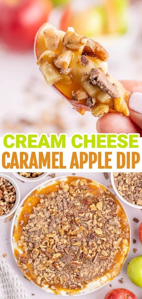 Carmel Cream Cheese Apple Dip Heath Bars, Caramel Toffee Apple Cream Cheese Spread, Apples And Cream Cheese Recipes, Carmel Cream Cheese Heath Dip, Carmal And Cream Cheese Dip, Salted Caramel Cream Cheese Dip, Caramel Pumpkin Dip, Snickers Caramel Apple Dip, Carmel Desserts Easy