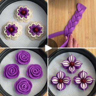 Satisfying White & Purple Dough Craft Ideas | Beutiful DIY Flower Dough Art for Beginners :) | By Simple Crafts | Facebook How To Make Purple, Dough Art, Using Chopsticks, Bread Art, Art For Beginners, Simple Crafts, Push It, Red Dates, Take Two