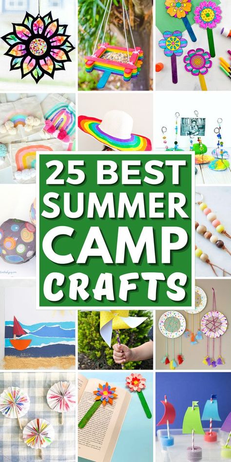 25 Best Summer Camp Crafts Diy Summer Camp, Camping Activites For Kids, Summer Camp Art, Camping Crafts For Kids, Summer Camp Themes, Summer Arts And Crafts, Summertime Crafts, Fun Summer Crafts, Summer Camp Activities