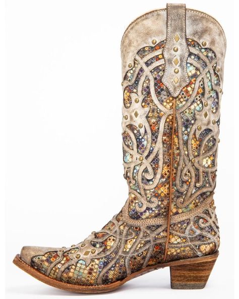 Dandy Look, Cow Girl Boots, Bota Country, Black Cowboy Boots, Boot Bling, Chunky Heel Booties, Girl Boots, Fashionable Snow Boots, Corral Boots