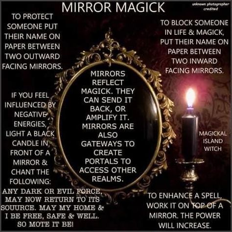 Mirror Magick, Mirror Magic, Spells That Actually Work, Witchcraft Spells For Beginners, Banishing Spell, Good Luck Spells, Spells For Beginners, Witch Quotes, Easy Spells