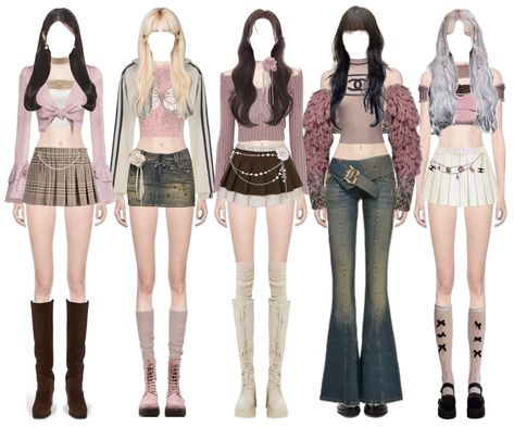 k-pop #kpop. Discover outfit ideas for made with the shoplook outfit maker. How to wear ideas for 00 and 00 : 5 Member Outfits, 5 Member Girl Group Outfits, Kpop Dance Outfits, Girl Group Outfits, Outfits Shifting, Dance Performance Outfits, Polyvore Png, Blackpink 5th Member Outfits, Kpop Fits