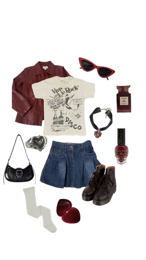 Rockstar gf outfit 🎱🍒🎸 #music #vintage #outfit #outfitinspo #rockstargf #rockstargfaesthetic Girly Grunge Outfits, Rockstar Gf Outfit, Rockstar Aesthetic Outfits, Dark Feminine Style, Girls Rockstar, Aesthetic Outfits Vintage, Rock Star Outfit, Rockstar Style, Rockstar Aesthetic