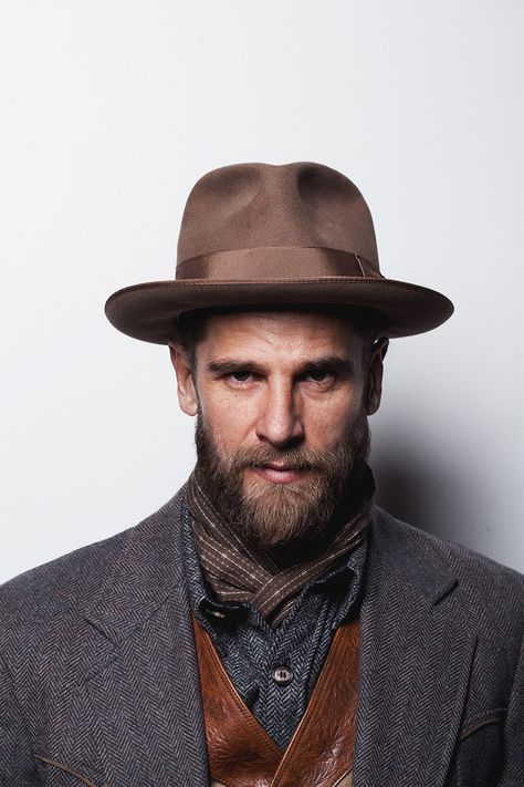 mb Mens Fedora Hat Outfit, Joe Ryan, Homburg Hat, Mens Fedora, Waxed Cotton Jacket, Homburg, Bear Men, He Left, Mr Style