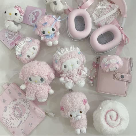 Not my pic! #pink #coquette #mymelody #sanrio #aesthetic My Melody Plushies, Melody Plushies, Best Cartoon Shows, Kawaii Room Ideas, Sanrio Aesthetic, Soft Pink Theme, Doll Aesthetic, Baby Pink Aesthetic, Pink Coquette