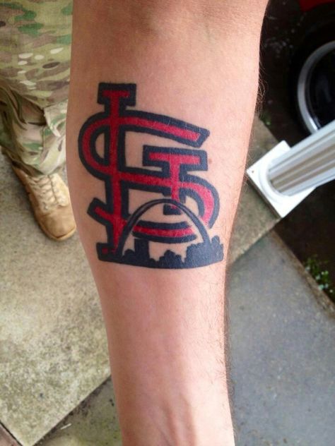 Sweeeet!!! Stl Tattoo Ideas, St Louis Tattoo Ideas, St Louis Cardinals Tattoo, Stl Tattoo, St Louis Tattoo, Cardinals Tattoo, Dave Tattoo, All Star Tattoo, Tats Quotes