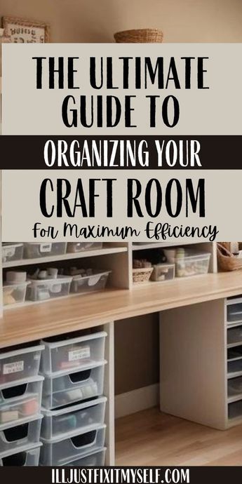 Discover the art of craft room organization with our comprehensive guide! From decluttering to maximizing space, unlock the secrets to a beautifully organized and efficient craft room. Get inspired with creative storage solutions and transform your space into a haven of streamlined creativity. #CraftRoomOrganization #CraftRoomIdeas #OrganizationTips Art Organizers Storage, Craft Room Shelves Organization, Craft Room Inspiration Small Spaces, Craft Room Office Organization, Crafting Room Organization, Kallax Art Storage, Office Craft Room Combo Small Spaces, Craft Room Design Layout Small Spaces, Craftrooms Ideas Work Spaces