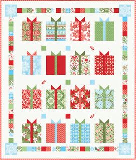 Quilt Inspiration: Free pattern day! Christmas: Part 2 Christmas Present Quilt, Christmas Quilting Projects, Christmas Quilt Blocks, Christmas Tree Quilt, Christmas Quilt Patterns, Holiday Quilts, Winter Quilts, Christmas Quilts, Christmas Quilt