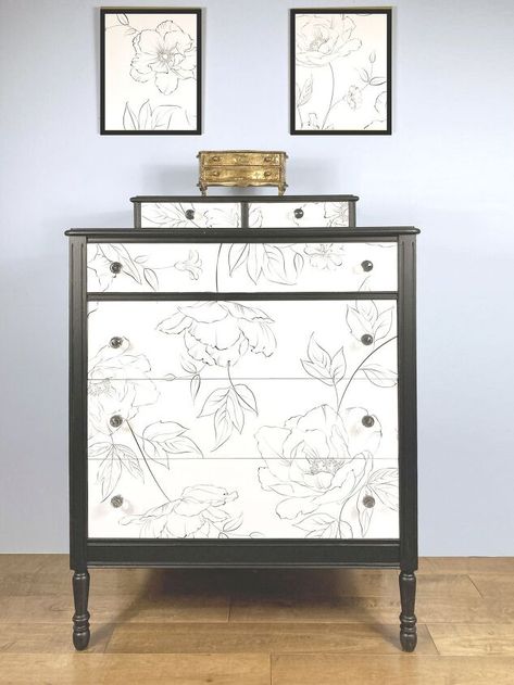 Peel And Stick Wallpaper Side Table, Peel And Stick Wallpaper Nightstand, Peel And Stick On Dresser, Peel And Stick Paper On Furniture, Peel And Stick On Furniture, Peel And Stick Wallpaper Furniture Ideas, Wallpaper On Drawer Fronts, Peel And Stick Wallpaper Dresser Drawers, Adding Wallpaper To Furniture