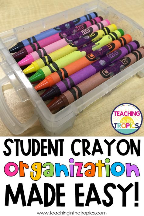 Cute Art Supplies Organization, Crayon Organization Storage, Kindergarten Supplies Organization, Individual Student Supply Storage, Organizing Student Supplies, Crayon And Marker Organization, Crayon Container Ideas, Crayon Holders For Classroom, Student Pencil Box Organization