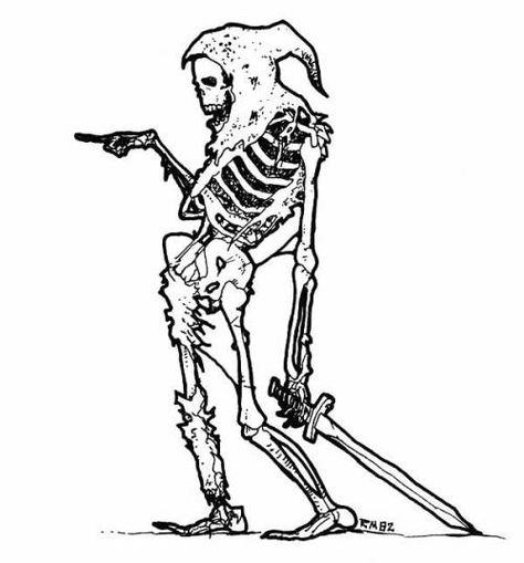 Skellington (Richard Mather, The Space Gamer 50, April 1982). Undead God, Old School Skeleton, 16 Tattoo, Medieval Tattoo, Occult Tattoo, Dark Art Tattoo, Cool Small Tattoos, Tattoo Art Drawings, Dark Tattoo