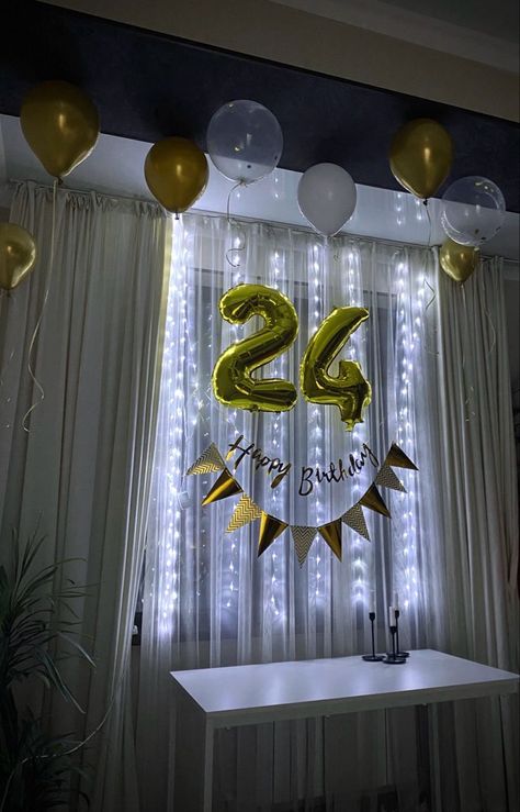 24th Birthday Decorations, Acrylic Chairs, Surprise Birthday Decorations, Birthday Room, Minimalist Birthday, Birthday Decorations At Home, Birthday Decorations For Men, Happy Birthday Decor, Simple Birthday Party