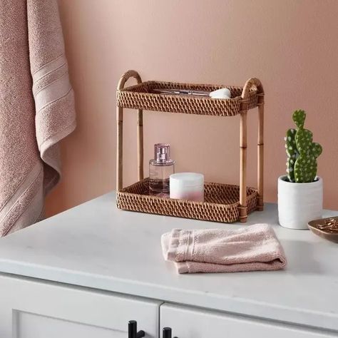 Upgrade Your Bathroom With These 20 Target Products Target Decor, Countertop Storage, Groom Accessories, Bathroom Tray, Vanity Bathroom, Natural Weave, Bathroom Redo, Vanity Tray, Woven Design