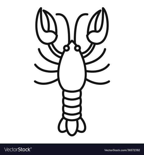 Simple Lobster Tattoo, Lobster Drawing Simple, Lobster Outline, Lobster Doodle, Outline Sketches, Beach Doodles, Lobster Drawing, Lobster Tattoo, Lobster Illustration