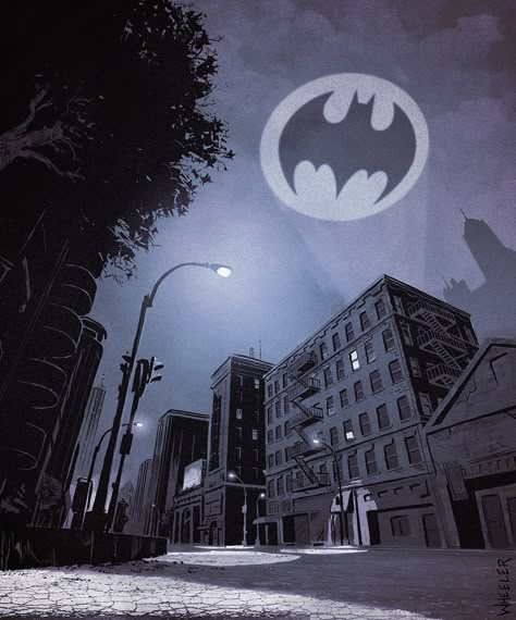 ArtStation - Gotham City Night, Geoff Wheeler Gotham City Wallpaper, Gcpd Gotham City, Perspective Grids, Arkham Knight Batman, Gotham City Skyline, Arkham Batman, Batman Signal, Batman City, Batman Gotham City