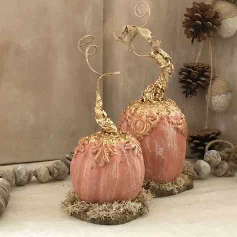 CoraPearlDesign - Etsy UK Pumpkins Decorating, 3d Paper Sculpture, Shabby Chic Pumpkins, Copper Pumpkins, Peter Pumpkin, Elegant Pumpkins, Glitter Halloween, Pumpkin Ornaments, Pumpkin Eater