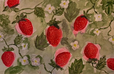 Strawberries Painting, Header Wallpaper, Mac Backgrounds, Iphone Widgets, Cute Desktop Wallpaper, Mac Wallpaper, Book Wallpaper, Macbook Wallpaper, Homescreen Wallpaper