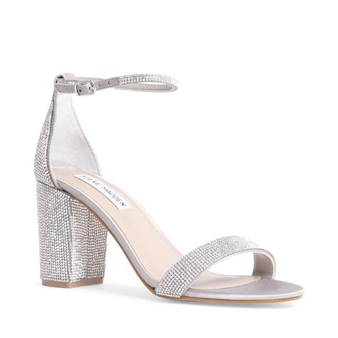 Sliver Heels, Flat Prom Shoes, Silver Heels Prom, Graduation Shoes, Silver Block Heels, Homecoming Shoes, Bling Heels, Wide Sandals, Heels Prom