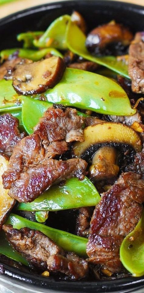 Beef And Snow Peas, Beef With Mushroom, Oven Food, Asian Beef, Meal Prep Plans, Chinese Cooking Recipes, Easy Chinese Recipes, Snow Peas, Beef Recipes Easy