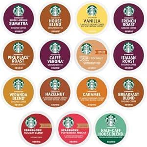 30 Count—Variety Pack Sampler K-Cup Coffee Pods—Including Starbucks Blonde, Medium, Dark Roast, Flavored & Holiday Blend Coffee—for Keurig Brewers—1 box (15 Unique Flavors) Keurig Coffee Pods, Flavored Coffee, Coffee Varieties, Medium Roast Coffee, Pumpkin Caramel, Medium Blonde, Coffee Recipe, Peppermint Mocha, K Cups